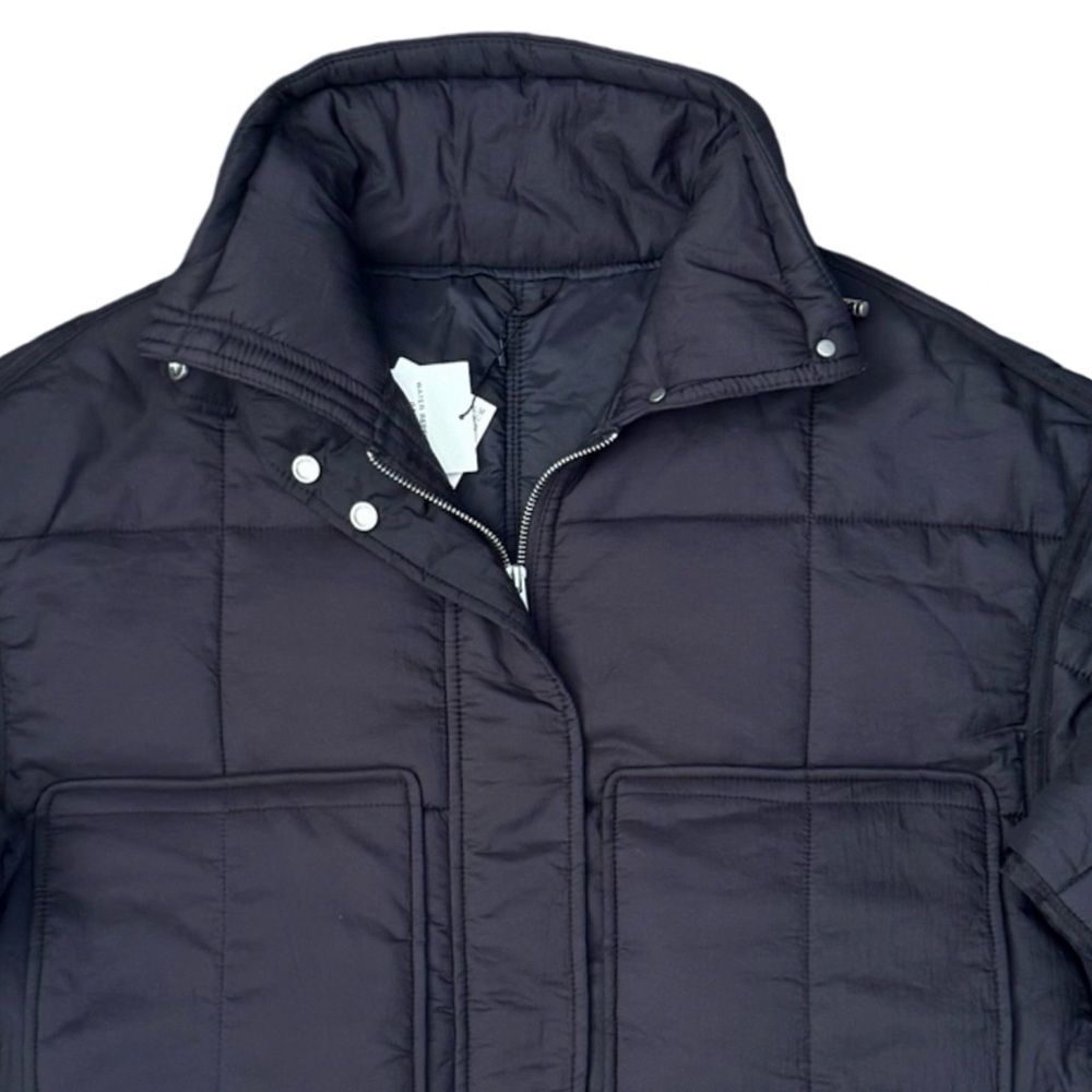 ZARA • Black Puffer Water Repellent Anorak ZW Collection Jacket Coat - Picture 10 of 12